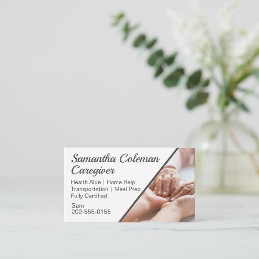 Betreuer Zuhause Help Betreuer Visitenkarte (Stehend Vorderseite)