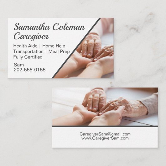 Betreuer Zuhause Help Betreuer Visitenkarte (Vorne/Hinten)