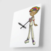 Betreuung Quadratische Wanduhr (Winkel)