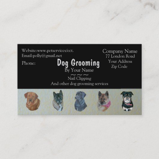 Betreuung von Hunden und Haustieren Terminkarte (Vorderseite)