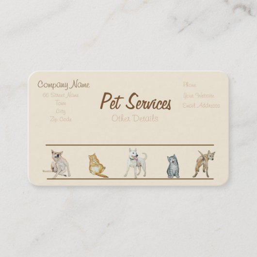 Betreuung von Hunden und Haustieren Terminkarte (Vorderseite)