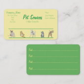 Betreuung von Hunden und Haustieren Terminkarte (Vorne/Hinten)