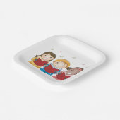 Betreuung von Kindern Pappteller (Gewinkelt)