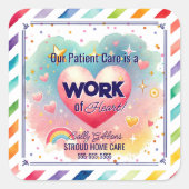 Betreuung von Patienten Quadratischer Aufkleber (Vorderseite)