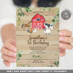 Betrieb Birthday Barnyard Party Einladung<br><div class="desc">Landtiere Barnyard Birthday Einladung</div>