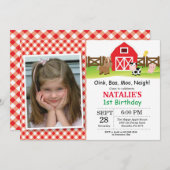 Betrieb Birthday Einladung Barnyard Party (Vorne/Hinten)