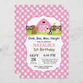Betrieb Birthday Einladung Barnyard Party (Vorne/Hinten)