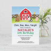 Betrieb Birthday Einladung Barnyard Party (Stehend Vorderseite)