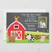 Betrieb Birthday Einladung Land Barnyard Party (Vorderseite)