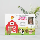 Betrieb Birthday Einladung Land Barnyard Party (Stehend Vorderseite)
