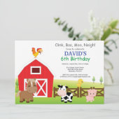Betrieb Birthday Einladung Land Barnyard Party (Stehend Vorderseite)