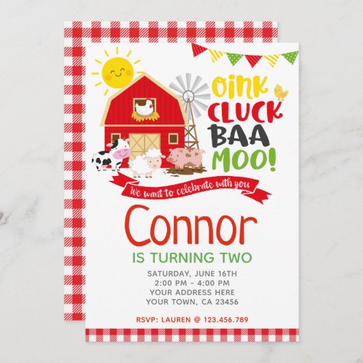 Betrieb Einladung zum Geburtstag, Barnyard Party (Vorne/Hinten)