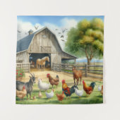 Betrieb mit Tieren Wandteppich (Vorderseite)