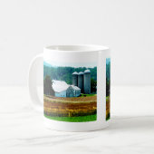 Betrieb mit weißen Silos Kaffeetasse (Vorderseite Links)