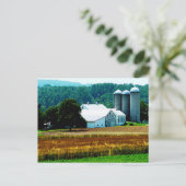 Betrieb mit weißen Silos Postkarte (Stehend Vorderseite)