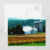 Betrieb mit weißen Silos Postkarte (Vorne/Hinten)