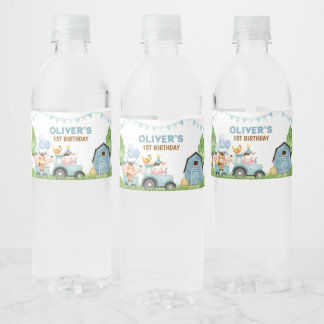 Betrieb, Stalltiere, Barnyard, Ranch Water Bottle  Wasserflaschenetikett