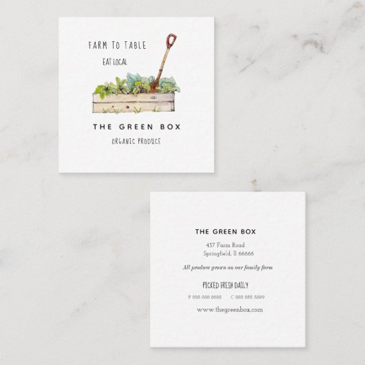 Betrieb zu Bio Betrieb Quadratische Visitenkarte (Vorne/Hinten)