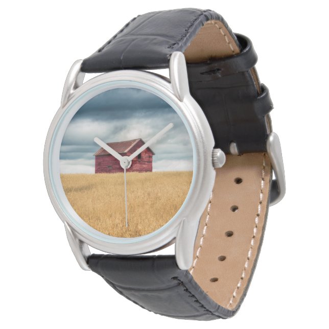 Betriebe | Alte rote Scheune Armbanduhr (Schrägansicht)