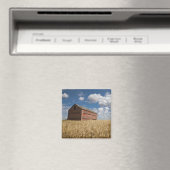 Betriebe | Alte rote Scheune im Weizenfeld Magnet (In Situ (Geschirrspüler))