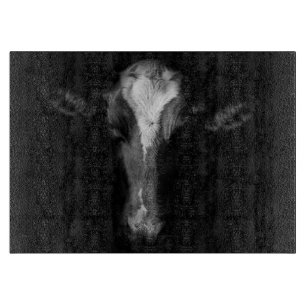 Betriebe   B&W Kuhkuh Kopf Shot Schneidebrett