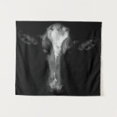 Betriebe | B&W Kuhkuh Kopf Shot Wandteppich (Vorderseite (Horizontal))