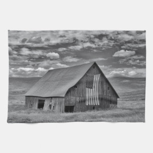 Betriebe   BW American Flag Stall Scene Geschirrtuch