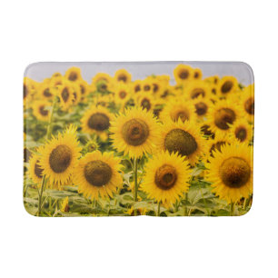 Betriebe Ein Sonnenblumenfeld Badematte