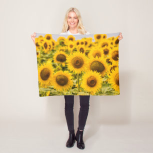 Betriebe   Ein Sonnenblumenfeld Fleecedecke