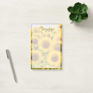 Betriebe Ein Sonnenblumenfeld Post-it Klebezettel