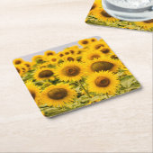 Betriebe | Ein Sonnenblumenfeld Rechteckiger Pappuntersetzer (angewinkelt)