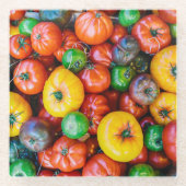 Betriebe | Farbige Tomatenernte Glasuntersetzer (Vorderseite)