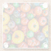 Betriebe | Farbige Tomatenernte Glasuntersetzer (Rückseite)