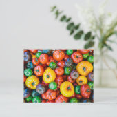 Betriebe | Farbige Tomatenernte Postkarte (Stehend Vorderseite)
