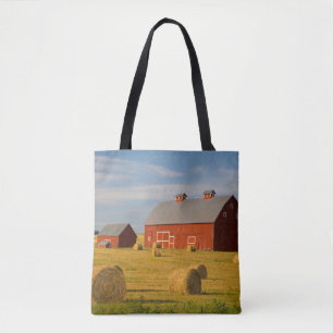 Betriebe   Red Barns Near Hay Bales Tasche