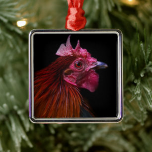 Betriebe Rooster Head Shoot Ornament Aus Metall