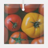 Betriebe | Rote und gelbe Tomaten/Paradeiser Ornament Aus Glas (Vorderseite)