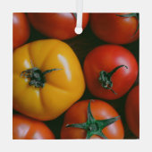 Betriebe | Rote und gelbe Tomaten/Paradeiser Ornament Aus Glas (Rückseite)