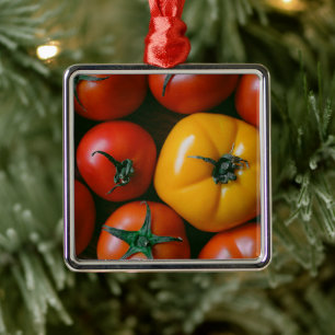 Betriebe Rote und gelbe Tomaten/Paradeiser Ornament Aus Metall