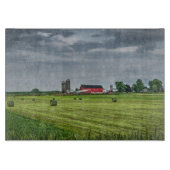 Betriebe | Roter Stall & Silo im Frühjahr Schneidebrett (Vorderseite)