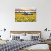 Betriebe | Sonnenblumenfeld Leinwanddruck (Insitu (Schlafzimmer))