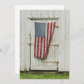 Betriebe | Weiße Barenttür mit amerikanischer Flag Dankeskarte (Vorne/Hinten)