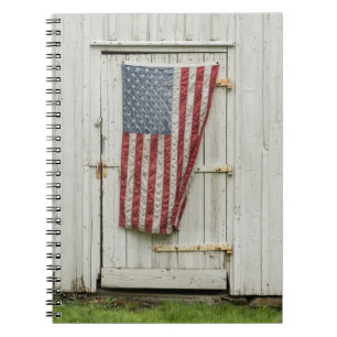 Betriebe   Weiße Barenttür mit amerikanischer Flag Notizblock