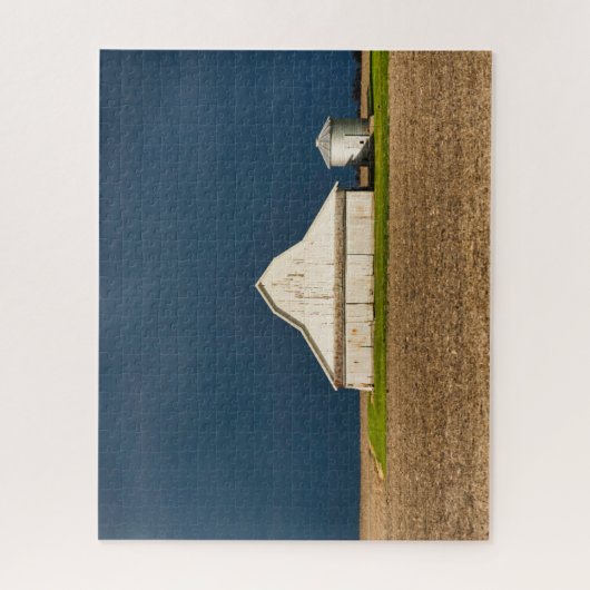 Betriebe | Weißer Stall & Silo Puzzle (Vertikal)