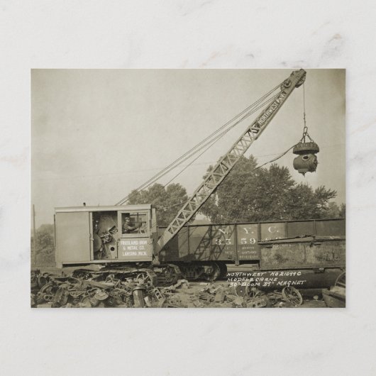 BETRIEBENDER Kranmotor mit Shovel im Nordwesten 12 Postkarte (Vorderseite)