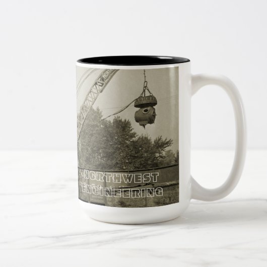 BETRIEBENER Kranmotor mit Kranantrieb im Nordweste Zweifarbige Tasse (Rechts)