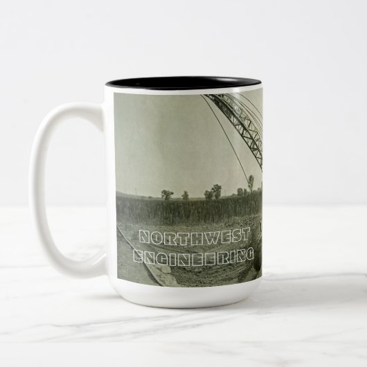 BETRIEBENER Kranmotor mit Kranantrieb im Nordweste Zweifarbige Tasse (Links)