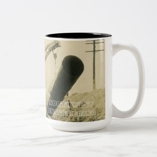 BETRIEBENER Kranmotor mit Kranantrieb im Nordweste Zweifarbige Tasse (Rechts)