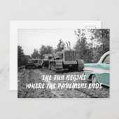 BETRIEBENES MOTORBULLDOZER 58 PONTIAC AUTO-FOTO POSTKARTE (Vorne/Hinten)