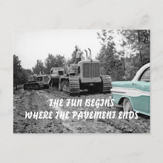 BETRIEBENES MOTORBULLDOZER 58 PONTIAC AUTO-FOTO POSTKARTE (Vorderseite)